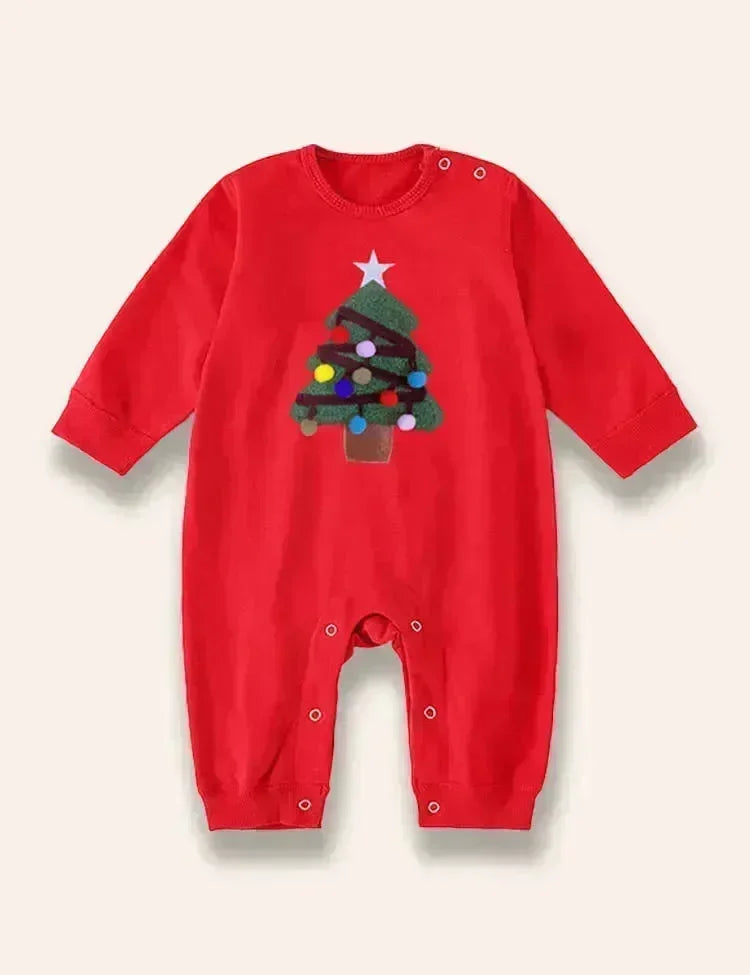 Christmas Tree Appliqué Family Matching Sweatshirt