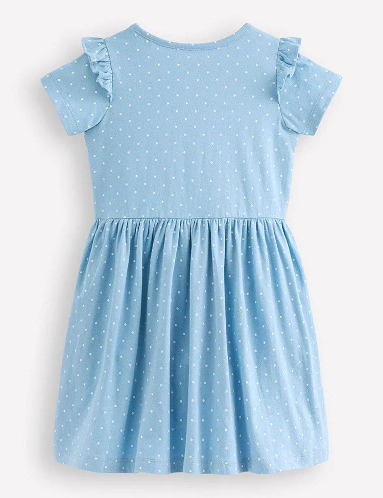 Cute Rabbit Applique Dress