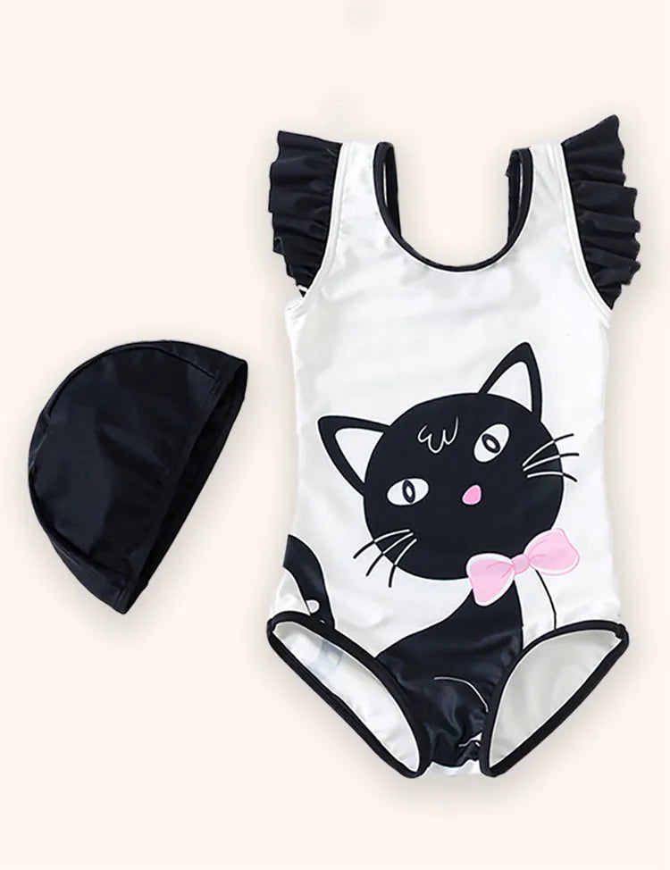 Cute Black Cat Swimsuit