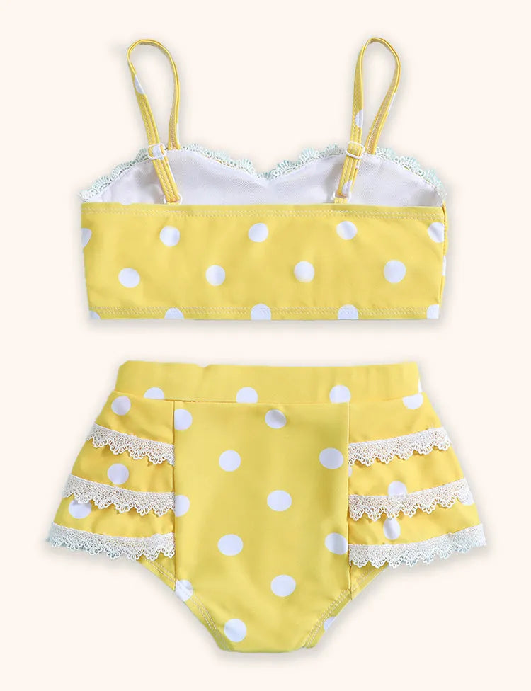 Polka Dot Suspender Swimsuit