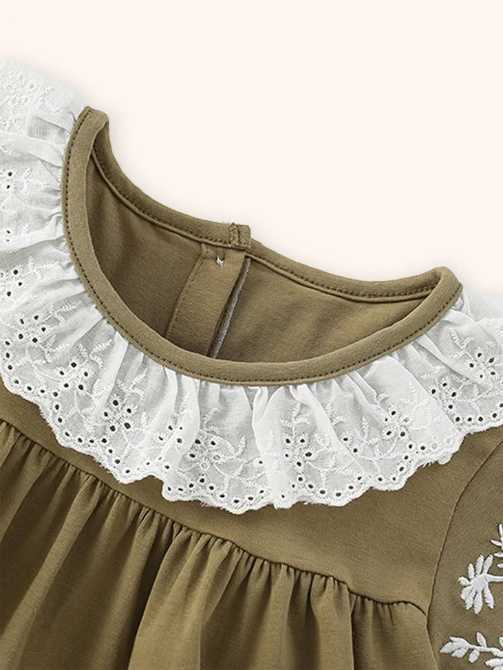 Sweet Flower Embroidered Dress