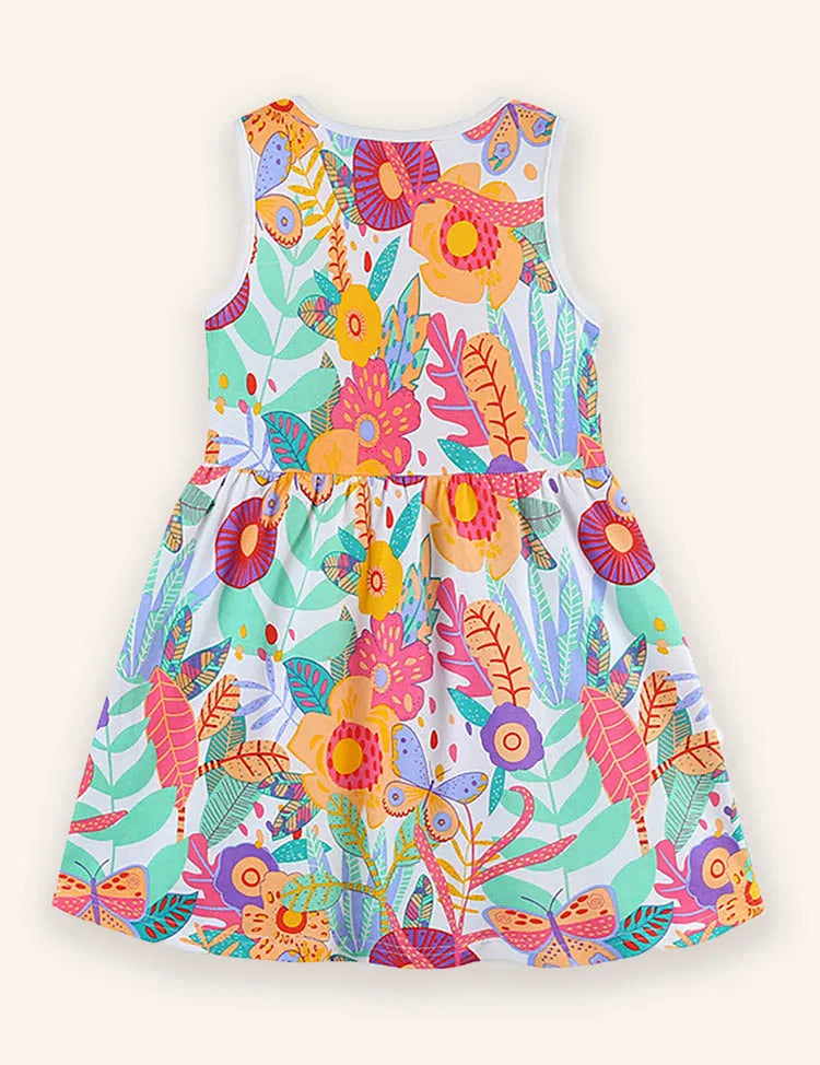 Cartoon Printed Cotton Dress