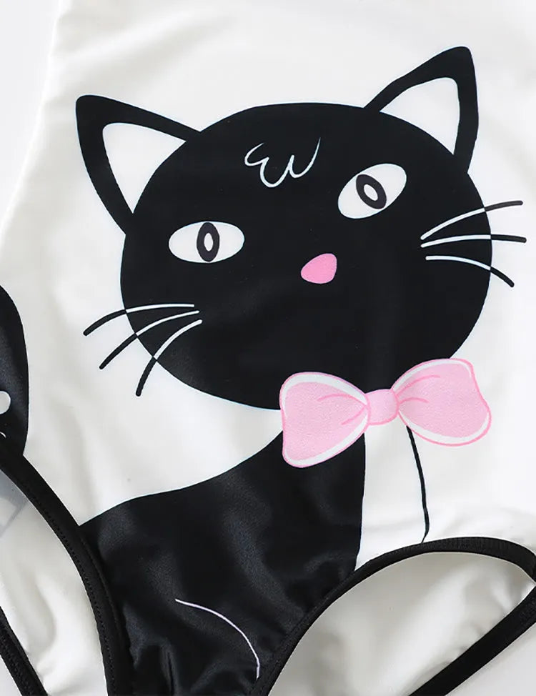 Cute Black Cat Swimsuit