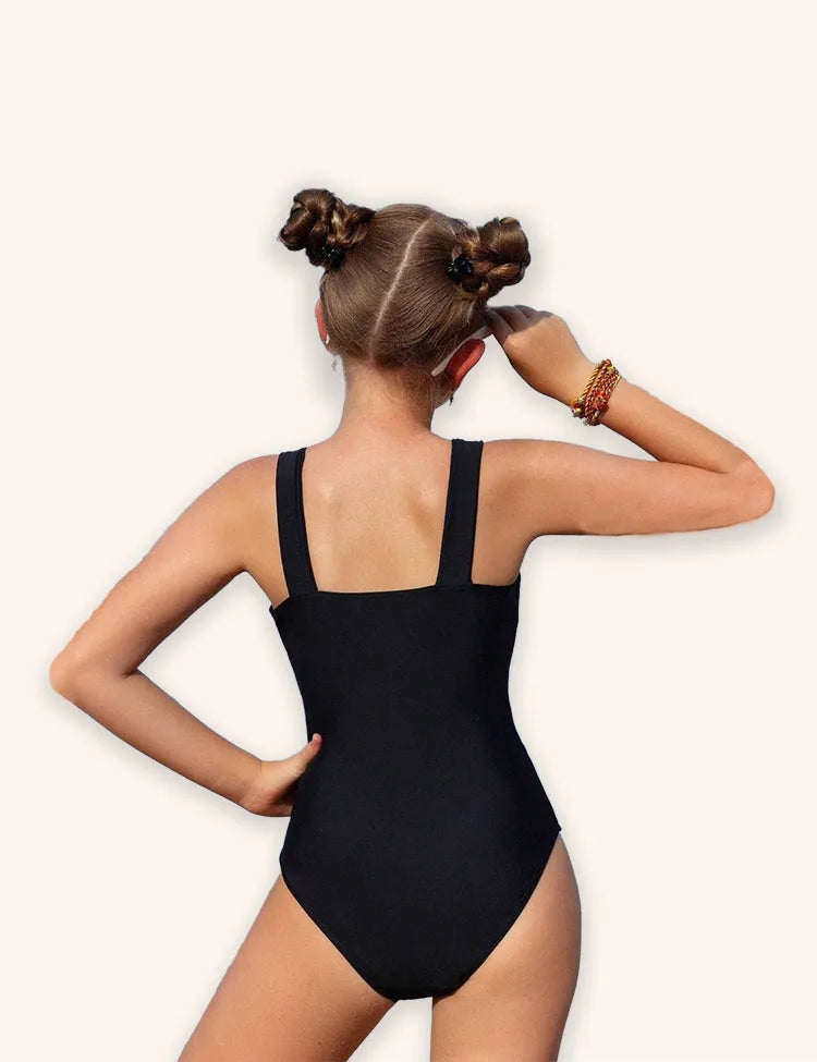 Solid Color Hollow Swimsuit