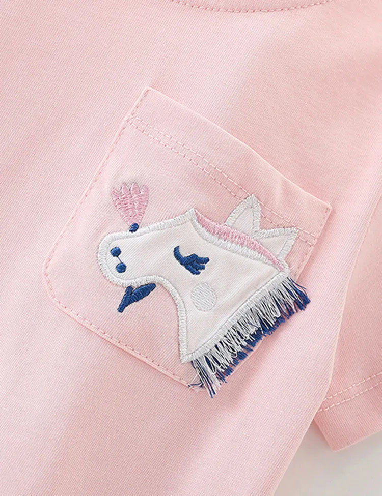 Pony Denim Skirt Set