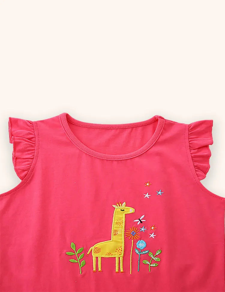 Giraffe Applique T-shirt Set