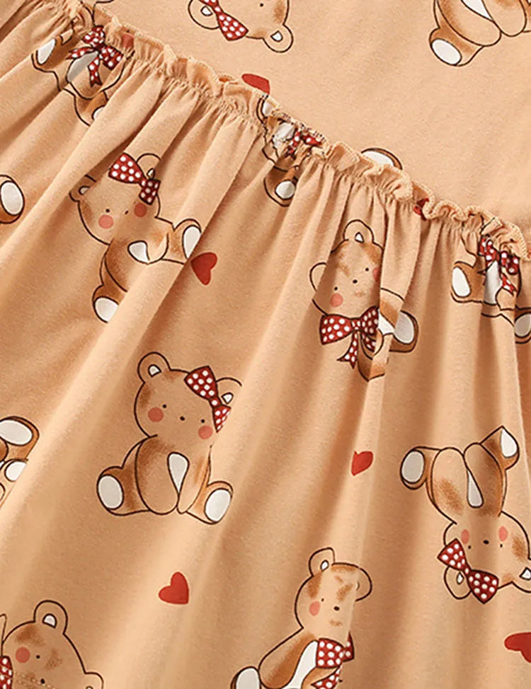 Cute Bear Printed Dress