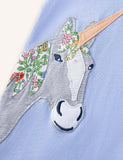 Cartoon Unicorn Applique Dress