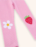 Strawberry Striped Applique Leggings