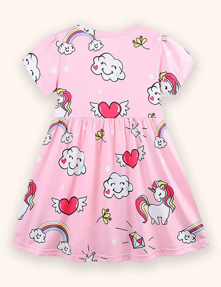 Cartoon Cloud Printed Dress