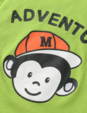 Monkey Printed Cotton T-shirt Set