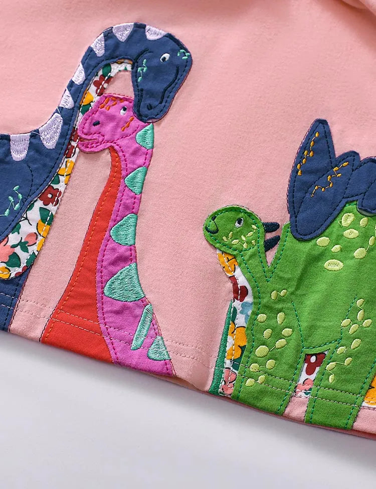 Dinosaur Applique Cotton Dress