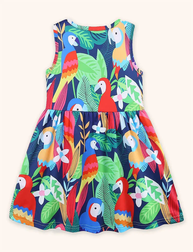 Parrot Printed Dress