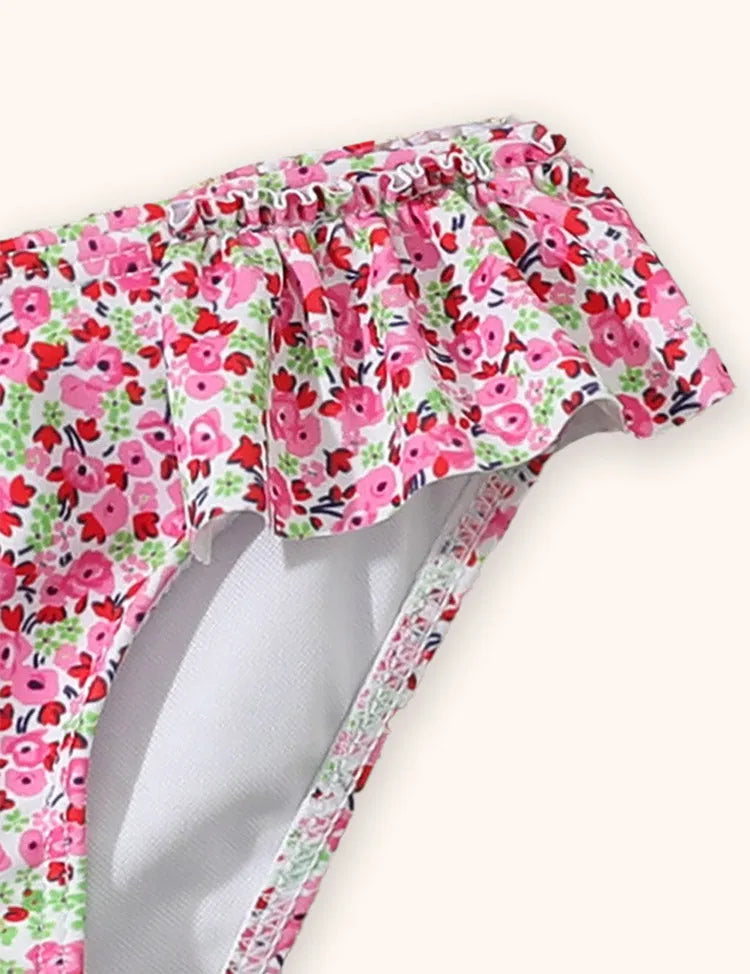 Ruffle Edge Floral Swimsuit