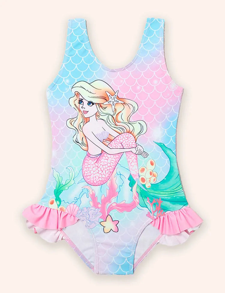 Mermaid Print Lace Swimsuit