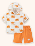 Sun Printed Hooded Set
