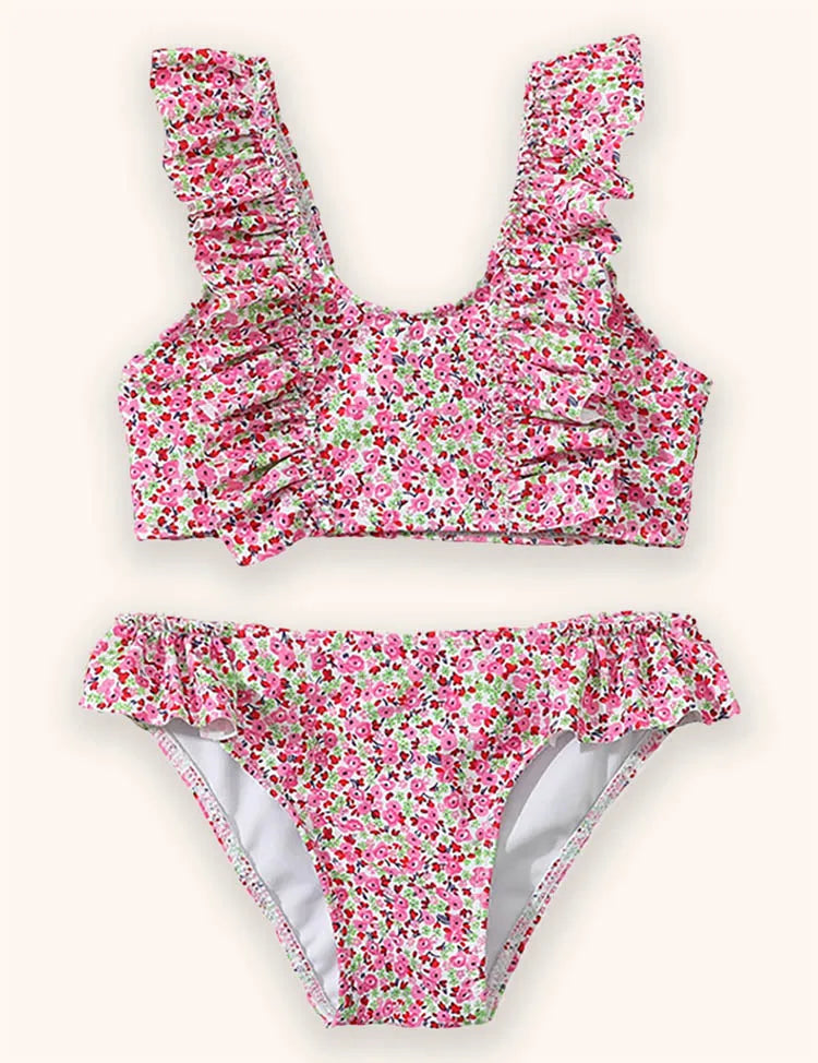 Ruffle Edge Floral Swimsuit