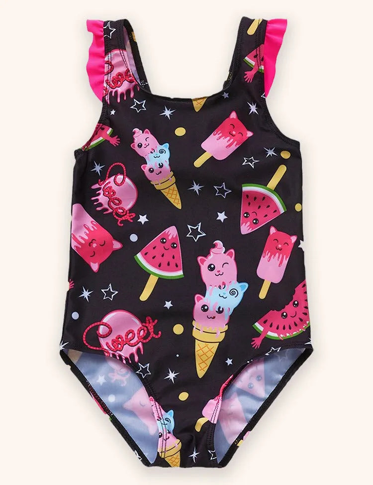 Watermelon Ice Cream Printed Swimsuit