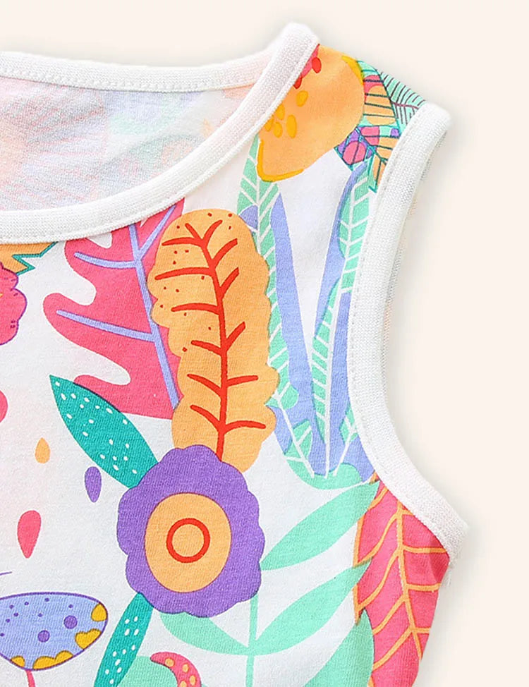 Cartoon Printed Cotton Dress