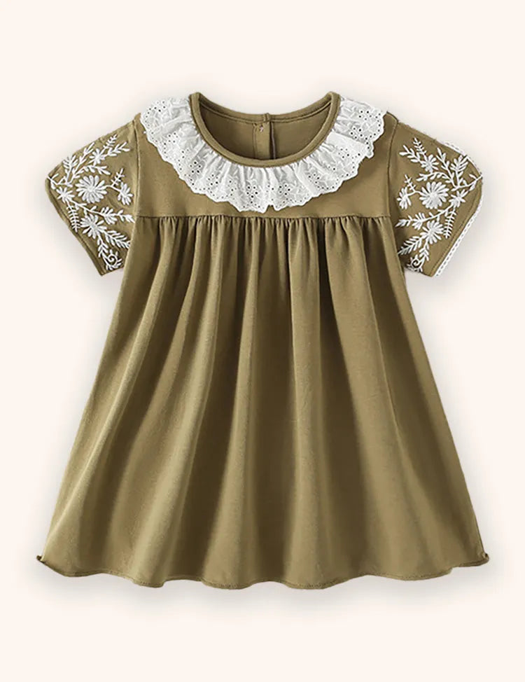 Sweet Flower Embroidered Dress