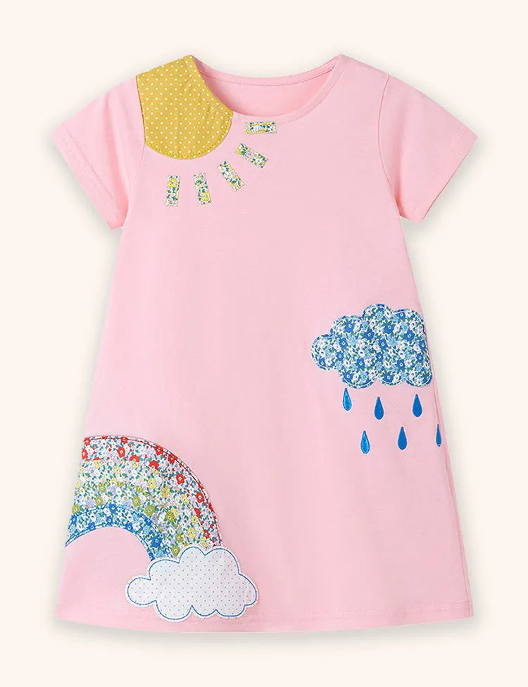 Cartoon Weather Applique Dress
