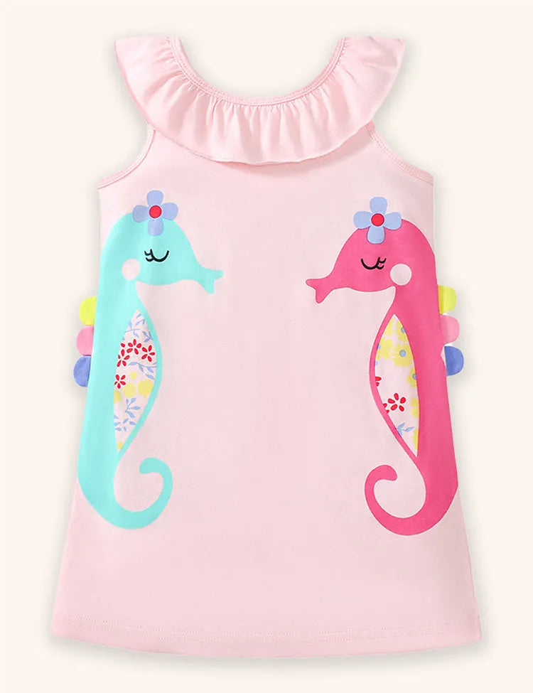 Cute Seahorse Printed Dress