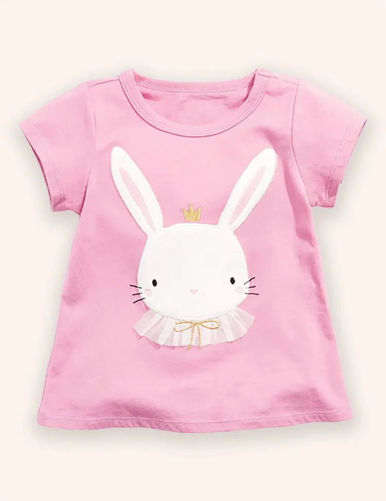Cute Bunny Applique T-shirt