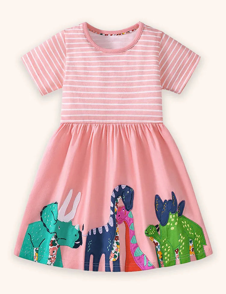 Dinosaur Applique Cotton Dress
