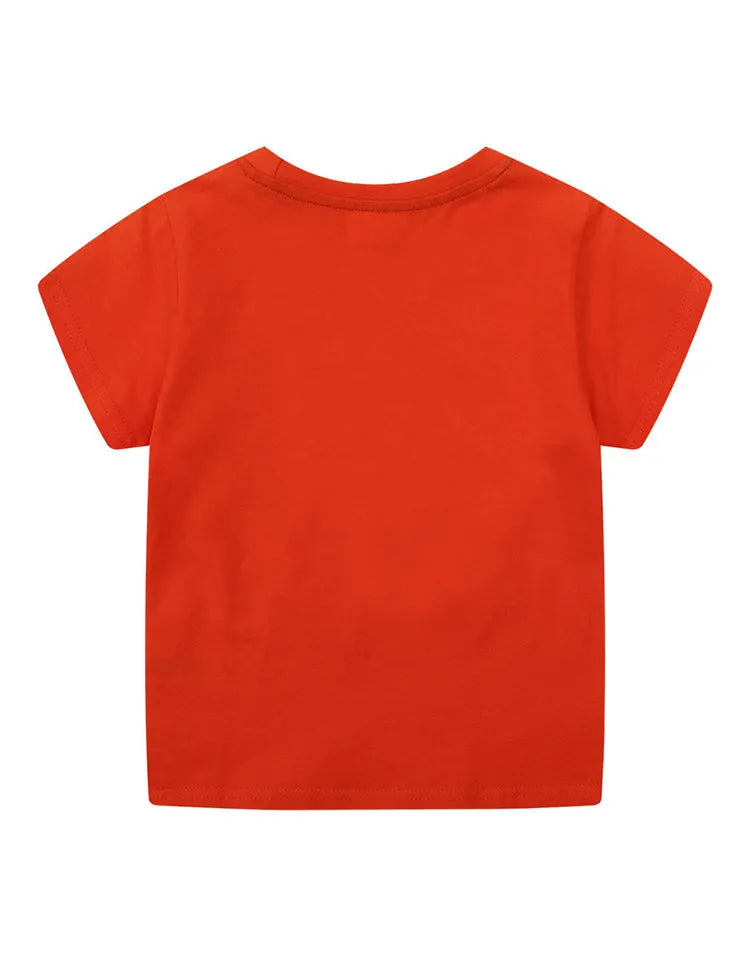 Cartoon Tiger Printed Cotton T-shirt