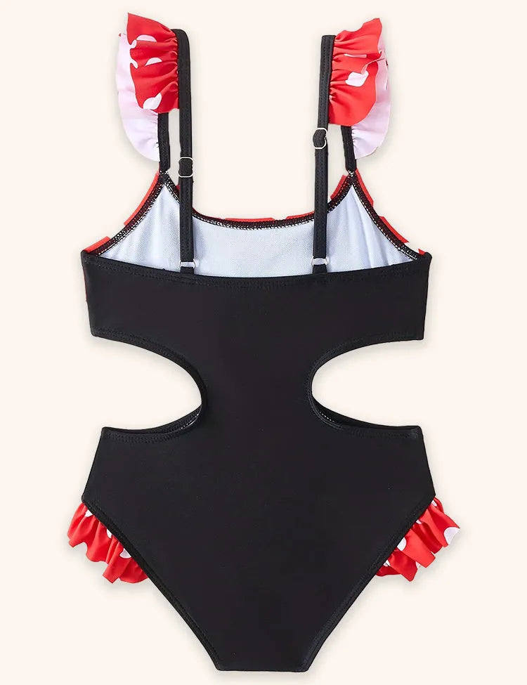Lovely Ruffle Edge Pattern Swimsuit
