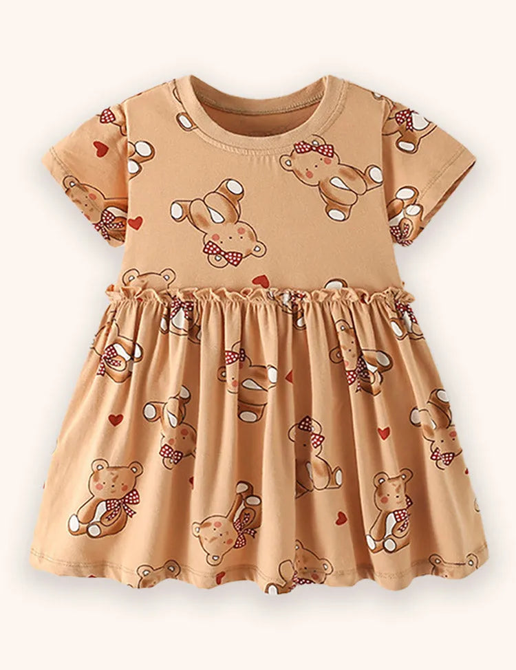 Cute Bear Printed Dress