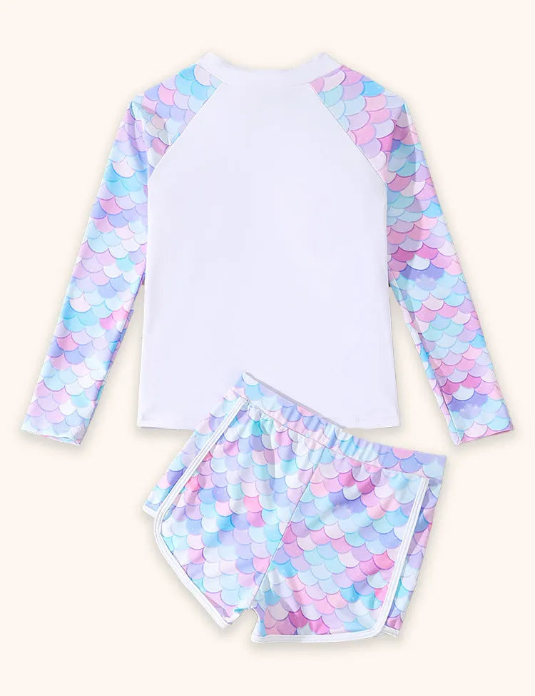 Split Long-sleeved Zip-up Swimsuit