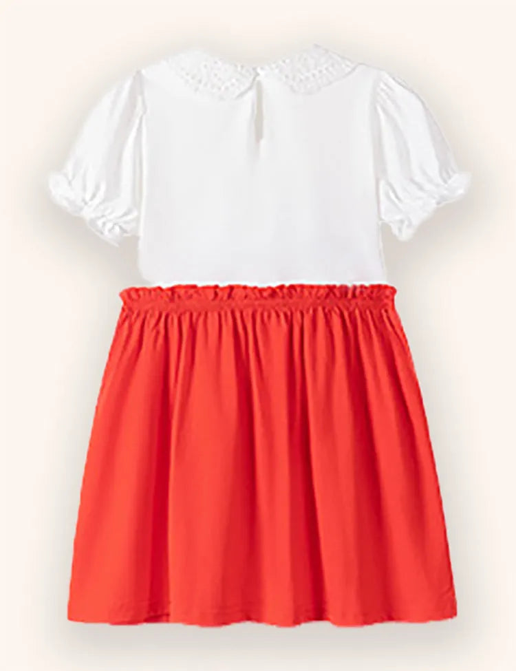 Cartoon Bunny Qpplique Dress