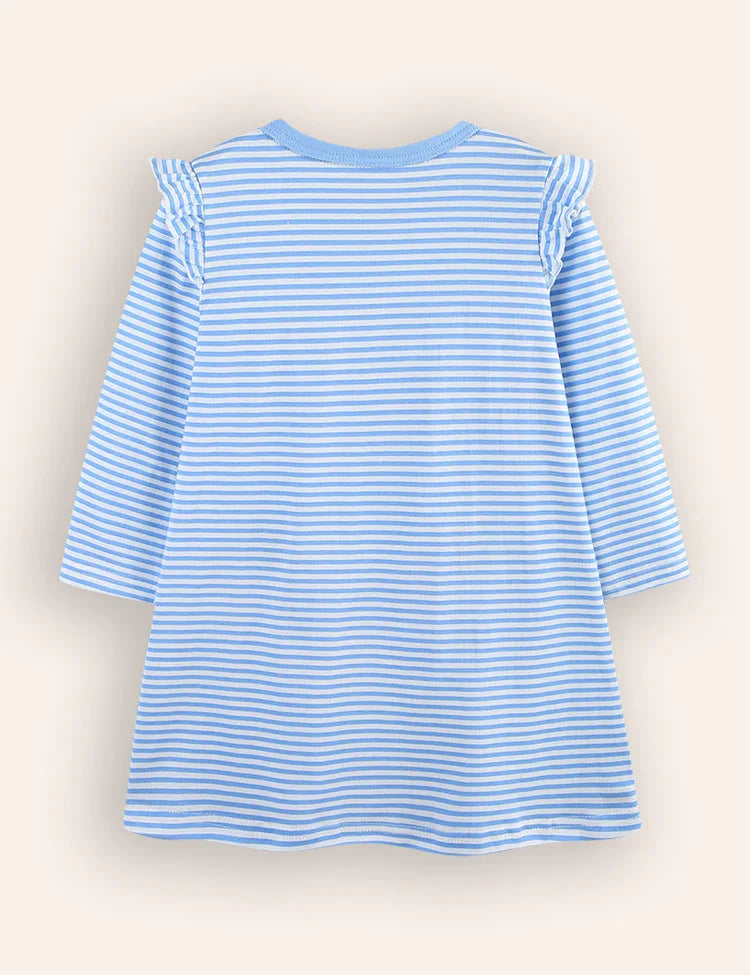 Striped Apple Appliqué Dress