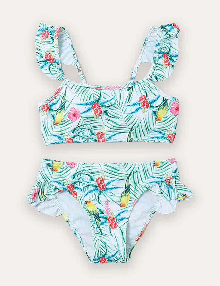 Parrot Print Swimsuit Set