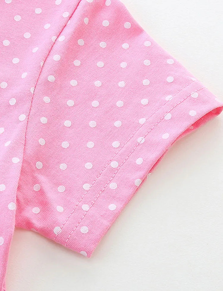 Lion Appliqué Polka Dotted Dress