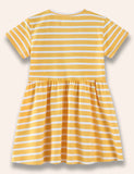 Easter Bunny Appliqué Striped Dress