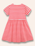 Penguin Appliqué Striped Dress