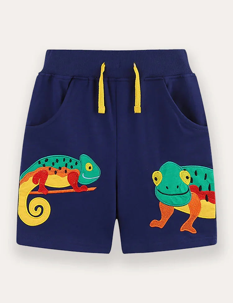 Lizard Embroidered Shorts