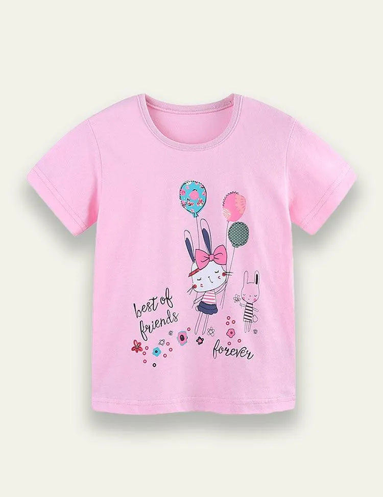 Bunny Printed Crewneck T-shirt - Mini Taylor