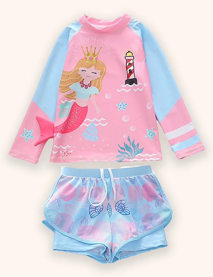 Mermaid Long Sleeve Sports Swimsuit