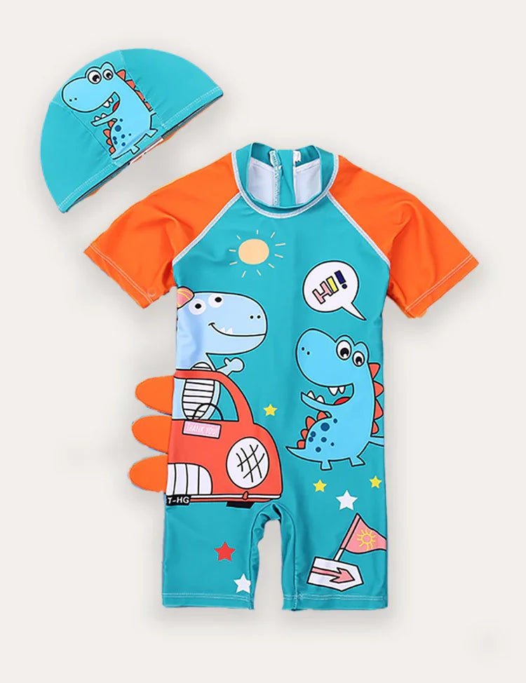 Cartoon Print One-piece Swimsuit