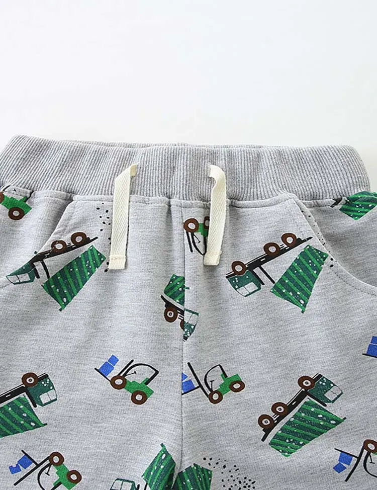 Cartoon Truck Printed Shorts