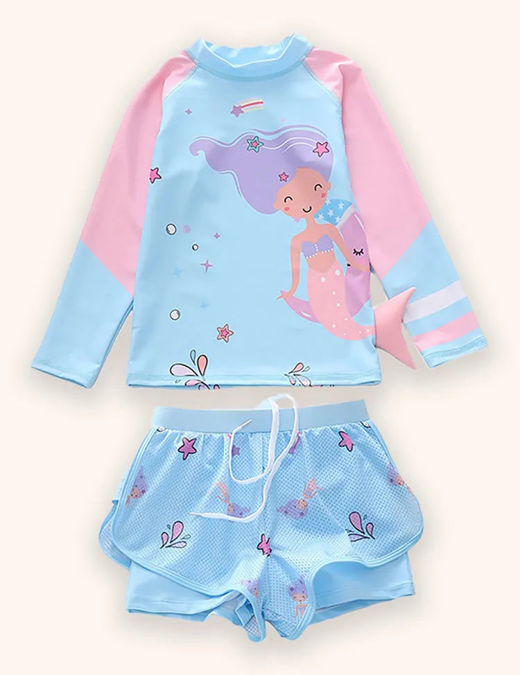 Mermaid Long Sleeve Sports Swimsuit