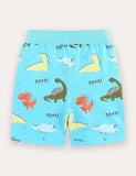 Dinosaur Print Cotton Shorts