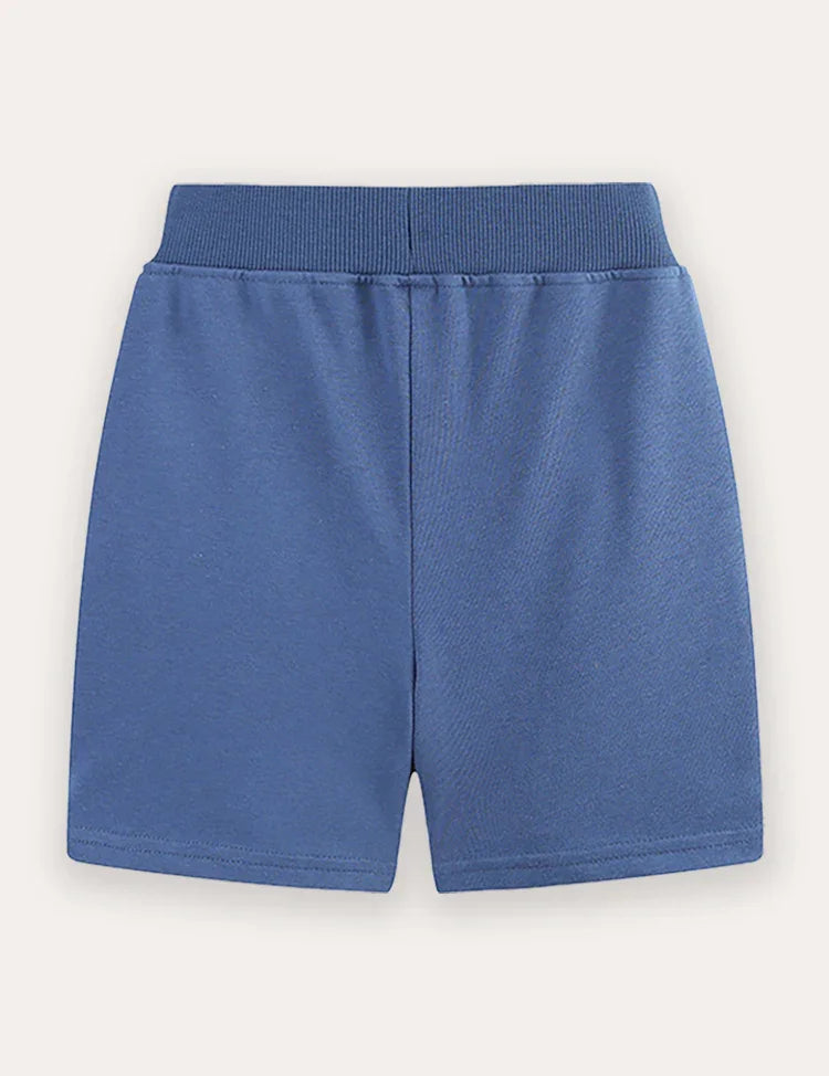 Cartoon Shark Applique Shorts