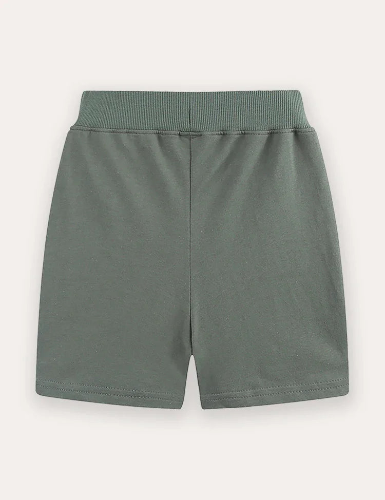 Cartoon Tiger Embroidered Shorts