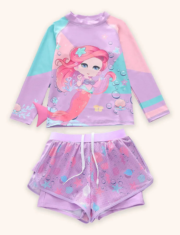 Mermaid Long Sleeve Sports Swimsuit