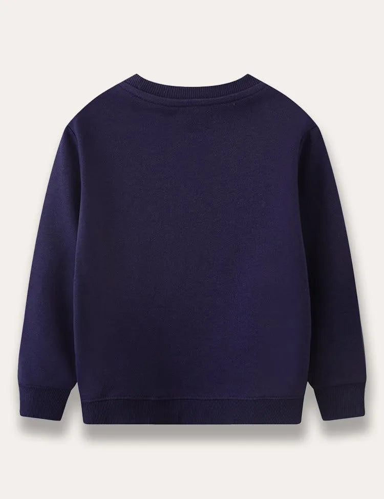 Cartoon Dinosaur Embroidered Sweatshirt - Mini berni