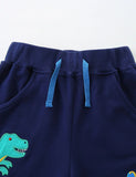 Cartoon Dinosaur Applique Shorts